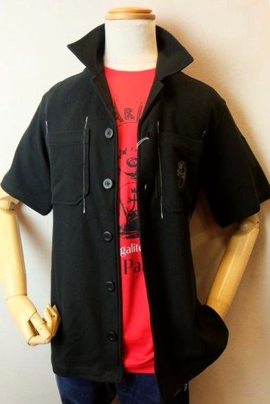 【セール５０％ＯＦＦ】 カステルバジャック CASTELBAJAC 【半袖シャツ】【春夏アウトレット現品限り品】【カットソー】【ニットシャツ】【メンズウェア】【ゴルフ】【カステルバジャック服＆バッグ】吸汗速乾切り替え半袖ニットシャツ ブラック｜フォーシーズン・ギャラリー
