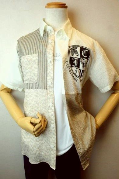 【セール５０％ＯＦＦ】 カステルバジャック CASTELBAJAC 【半袖シャツ】【春夏アウトレット現品限り品】【カットソー】【シアサッカー生地】【メンズウェア】【ゴルフ】【カステルバジャック服＆バッグ】シアサッカー切り替え半袖シャツ オフホワイト
