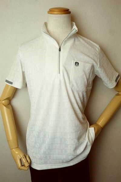 【大売り出し５０％ＯＦＦ】 ミラショーンスポーツ milaschon 【半袖Ｔシャツ】【春夏逃げ口現品極限点品】【メンズウェア】【ＺＩＰカットソー】【ミラショーン服】 メッシュロゴタイプZIP半袖Ｔシャツ 白いこと