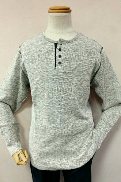 【セール５０％ＯＦＦ】 アルコットヒル Alcott hill 【ロングＴシャツ】【秋冬アウトレット現品限り品】【メンズウェア】【アンジェロ】【カットソー】【アルコットヒル服】 切り替えヘンリーネックロングＴシャツ グレー