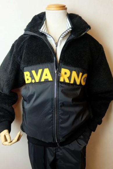 【セール５０％ＯＦＦ】 バーニヴァーノ BARNIVARNO 【ボアジャケット】【秋冬アウトレット現品限り品】【メンズウェア】【中綿ブルゾン】【バーニヴァーノ服】 切り替えボアジャケット ブラック
