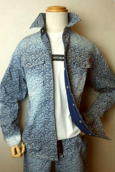 【セール３０％ＯＦＦ】 コードビー CODE:B 【デニムシャツ】【オールシーズン定番品】【メンズウェア】【オーバーシャツ】【カジュアルシャツ】【バラシ】【コードビー服】 デニムオーバーシャツ ボタニカル｜フォーシーズン・ギャラリー