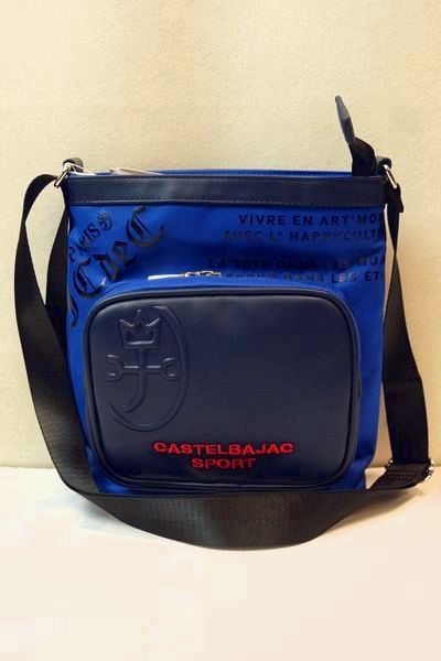 セール２０％ＯＦＦ カステルバジャック CASTELBAJAC ショルダーバッグ ２０２５春夏新作 メンズ レディース ゴルフ エステルキャンバス切り替えショルダーバッグ ブルー