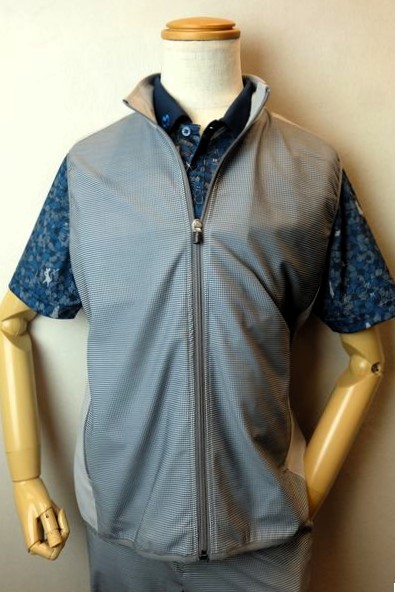 【セール３５％ＯＦＦ】 ミラショーンスポーツ mila schon ベスト ２０２５春夏新作 メンズウェア ドットエア ゴルフ ミラショーン服 切り替えストレッチジャージベスト グレー