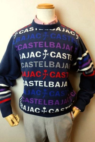 セール３５％ＯＦＦ カステルバジャック CASTELBAJAC セーター ２０２５秋冬新作 メンズウェア ニット ゴルフ カステルバジャック服＆バッグ ボーダーロゴ編みジャガードセーター ブルー