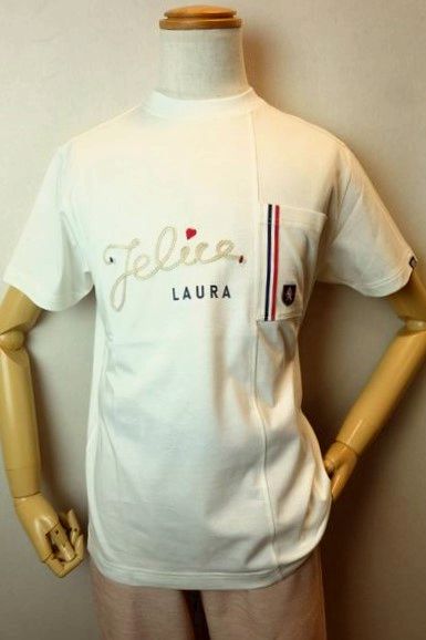ラウラフェリーチェ LauraFelice 半袖Tシャツ ２０２６春夏新作 メンズウェア カットソー ラウラフェリーチェ服 ロゴ刺繍＆プリント半袖Tシャツ ホワイト