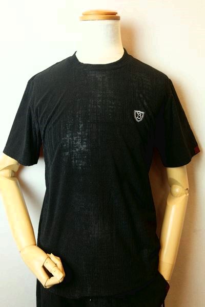 【大売り出し３５％ＯＦＦ】 コードビー CODE:B 【半袖Ｔシャツ】【２０２５春夏新作】【メンズウェア】【カットソー】【パイルジャガード出どころ】【バラシ】【コードビー服】 パイルジャガード半袖Ｔシャツ 黒いこと