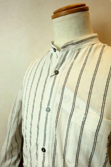 アンジェロ ANGELO カジュアルシャツ ２０２６春夏新作 メンズウェア バンドカラー 綿麻生地 アンジェロ服 綿麻バンドカラーシャツ ホワイト 14,454円
