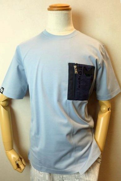 ショーン・バイ・ミラショーン milaschon 半袖Ｔシャツ ２０２６春夏新作 メンズウェア カットソー ミラショーン服 胸衣嚢付き添い人半袖Ｔシャツ サキソフォン青色