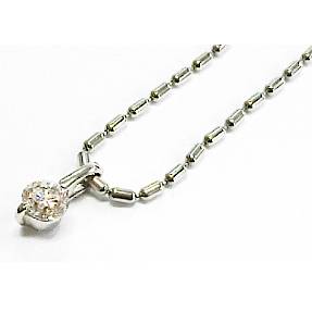 【菊地質店】【中古】Pt850 Pt900 ダイヤモンド0.516ct ペンダントネックレス 中央宝石鑑定書付き【送料無料】【質屋出店】【smtb-TK】＜13-24＞