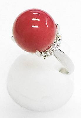 菊地質店 中古 Pt900 生まれ乍ら珊瑚 コーラル 天然ダイア0 10ct リング 12ナンバー 見分け記付添 送料無料 七つ屋支所 Smtb Tk 15 39 Nenewsroom Com