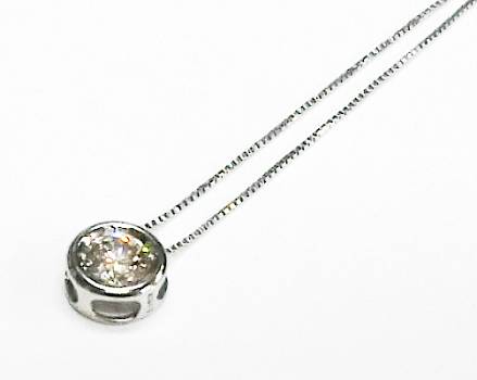【菊地質店】【中古】K18WG ダイヤモンド0.30ct ペンダントネックレス【送料無料】【質屋出店】【smtb-TK】＜13-31＞