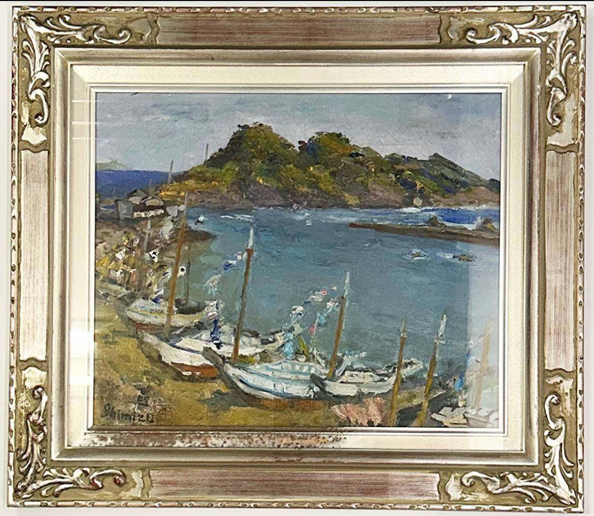 【菊地質店】【中古】油絵 清水晶一 作 仁右衛門島【送料無料】【質屋出店】【smtb-TK】<11-36>|菊地質舗