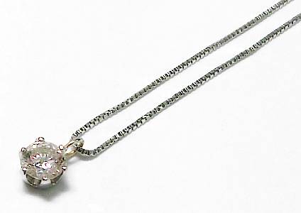 【菊地質店】【中古】K10WG K18WG ダイヤモンド0.21ct ペンダントネックレス【送料無料】【質屋出店】【smtb-TK】＜13-28＞｜菊地質舗