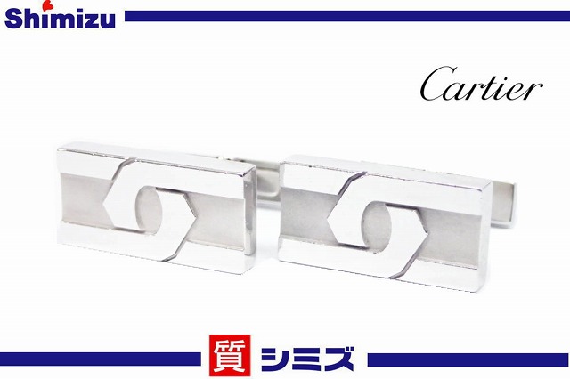 Cartier カフスリンク カルティエ カフスリンク 中古 ジュエリー アクセサリー 安心質屋出品 本物 送料無料 Sv925 カフス Cartier カルティエ 中古 C2ロゴ 東京江東区 シルバー 店 質シミズ