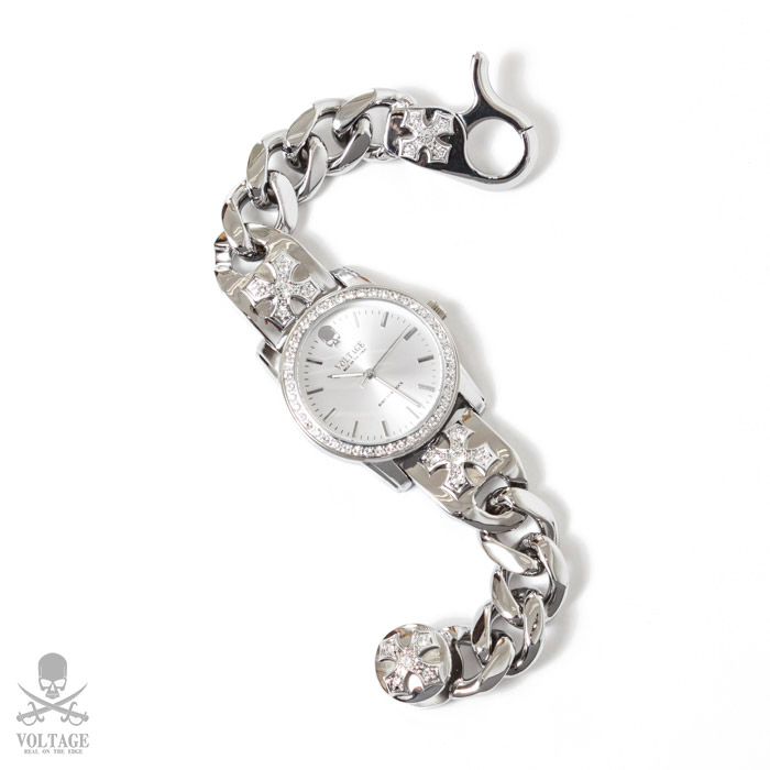 初回限定 ボルテージ 腕時計 Breaker ブレイカー スカル スワロフスキークリスタル ウォッチ スカル ドクロ ガイコツ ロック バイカー Voltage 人気特価激安 Www Faan Gov Ng