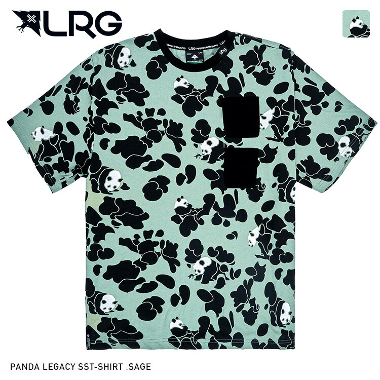 【25SS新作】LRG エルアールジー パンダカモ総柄 半袖Tシャツ / PANDA LEGACY SS TEE SAGE GREEN L3MFMSCXX