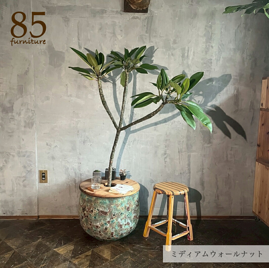 植木鉢テーブル 直径45cm 直径50cm 選べるサイズ 無垢材 サイズオーダー可能|85furniture