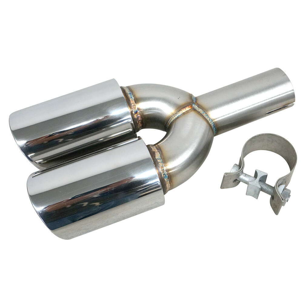 CROSS】 汎用 デュアル マフラーチップ ロング SUS304 斜切り ロング