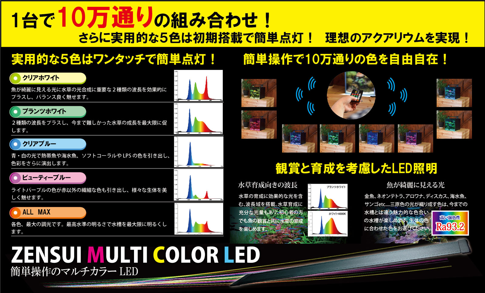 楽天市場 ゼンスイ マルチカラーled ６００ 60cm用ledライト アクアアベニュー