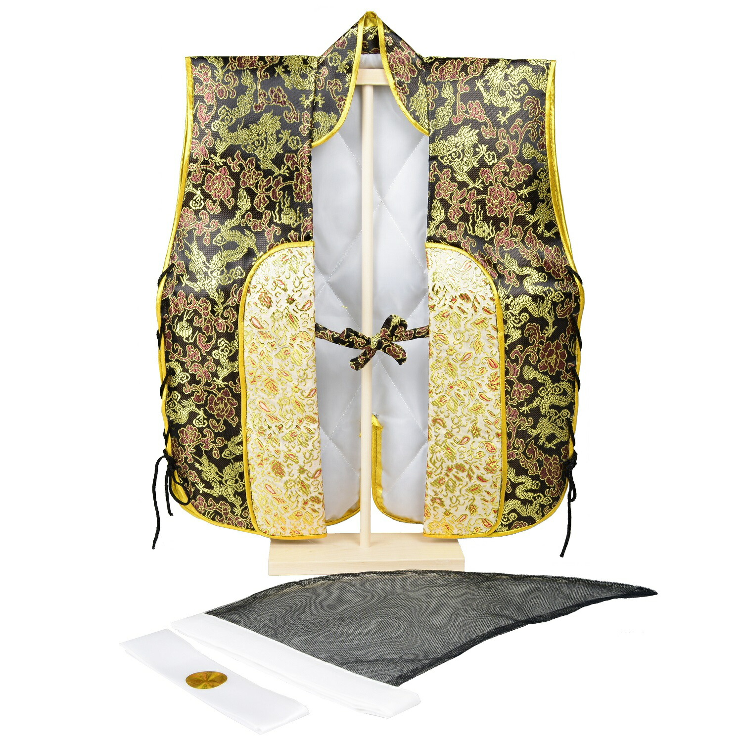 楽天市場】陣羽織 五月初節句 お祝い着 男の子 兜とはちまき付き 台座