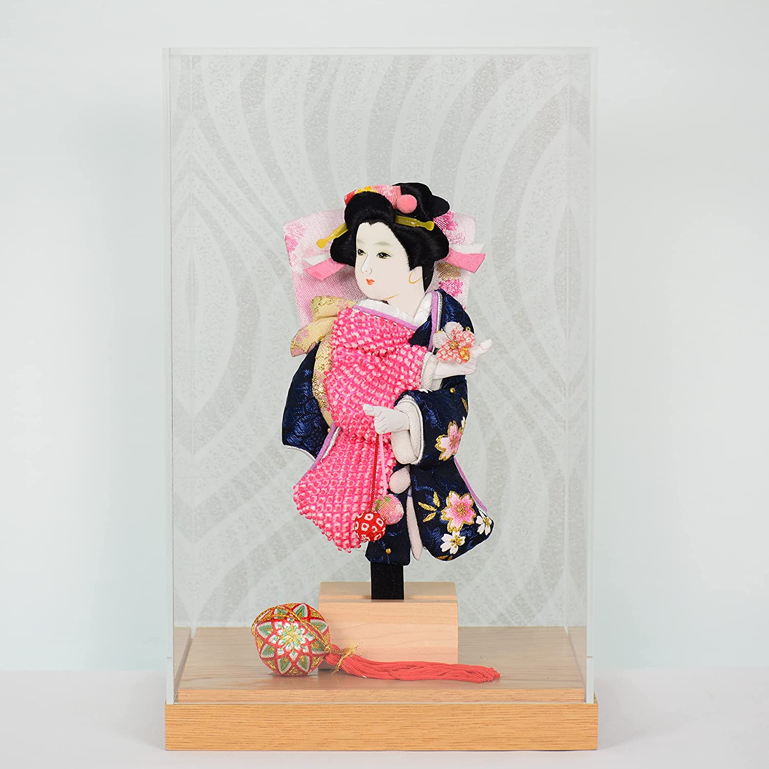 正月飾り コンパクト羽子板 6号 アクリルケース入り レッドウォーク [間口18cm×奥行18cm×高さ29cm]