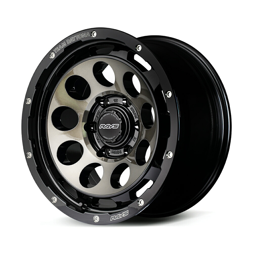 RAYS TEAM DAYTONA D9 18インチ 8.5J 52 6H139.7 BEL (Black/Disk Clear Smoke)