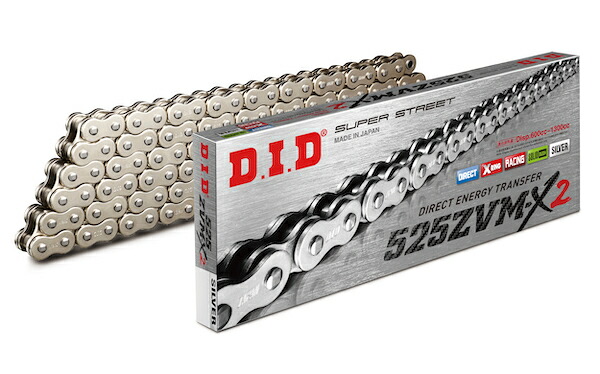 DID 525ZVM-X2-106L ZJ(カシメ) SILVER 大同工業株式会社 D.I.D バイクチェーン|カーパーツ アクセス 店