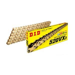 DID 520VX3-128L FJ(クリップ) GOLD 大同工業株式会社 D.I.D バイクチェーン|カーパーツ アクセス 店