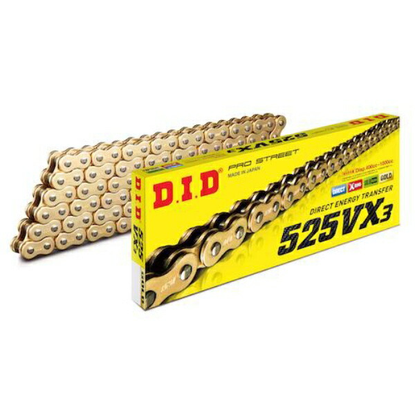 DID 525VX3-84L ZJ(カシメ) GOLD　大同工業株式会社 D.I.D バイクチェーン