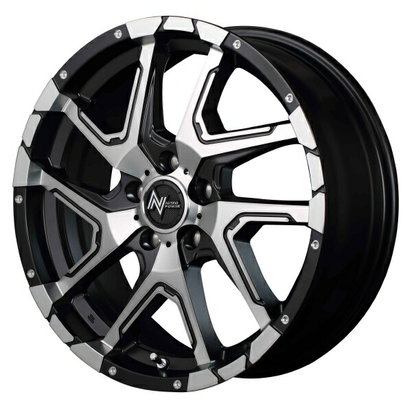 4本セット MID NITRO POWER DERINGER 16インチ 7J 5H114 +40 SBP セミグロスブラックポリッシュ