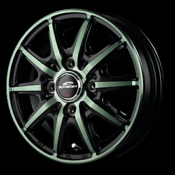 MID SCHNEIDER RX10-K 12インチ 3.5J 4H100 +42 GREEN BKP/ミルキーミルキーグリーンクリア