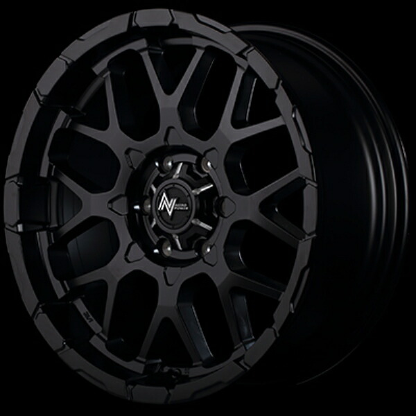 4本セット MID NITRO POWER M28 バレット 16インチ 6.5J 6H139 +48 SB セミグロスBK/マシニング