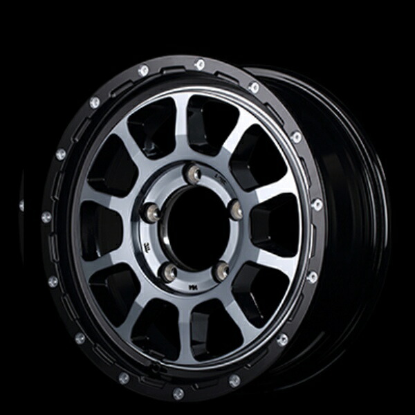 4本セット MID NITRO POWER M10 パーシングJ 16インチ 5.5J 5H139 +20 BK ブラック/マシニング/BKクリア