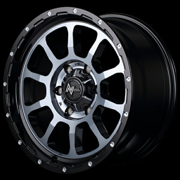 4本セット MID NITRO POWER M10 パーシング 16インチ 6.5J 6H139 +38 BK ブラック/マシニング/BKクリア