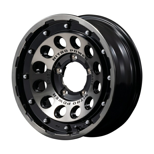 4本セット MID NITRO POWER H12 SHOTGUN 15インチ 6.0J 5H139.7 -5 BC ブラッククリア/マシニング