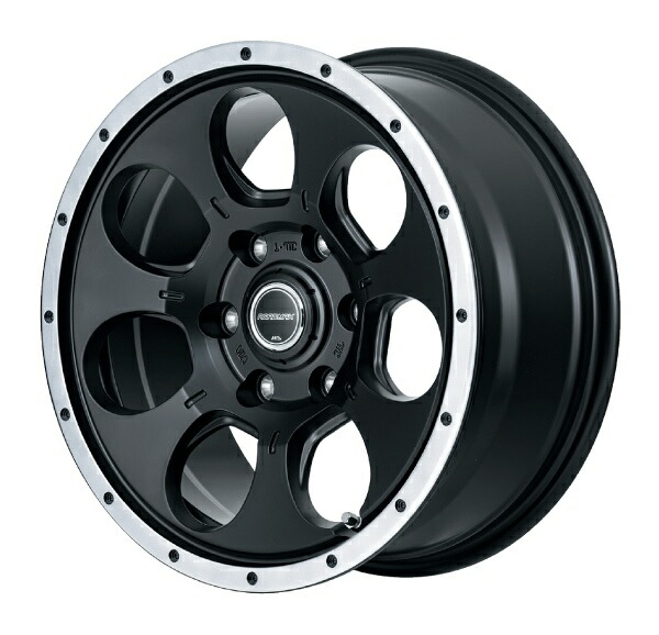 MID ROADMAX WO-7 15インチ 5.5J 6H139 +45 セミグロスブラックフランジDC｜カーパーツ　アクセス　店