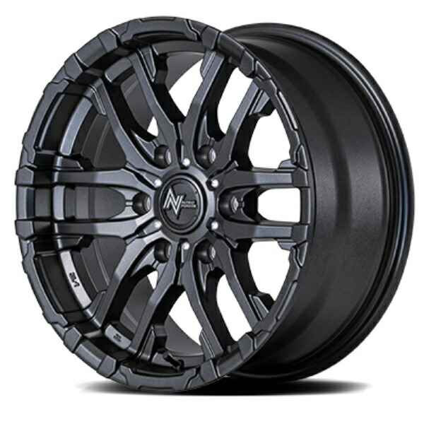 4本セット MID NITRO POWER M26 CROSSFANG 15インチ 6J 6H139 +45 バレルブラック/ドリルド