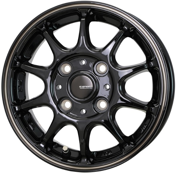 HOT STUFF G・SPEED P-07 14インチ 4.5J 4H100 +45 ブラック&ブロンズクリア