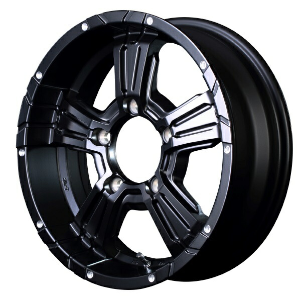 4本セット MID NITRO POWER CROSS CLAW 16インチ 6J 5H139.7 -5 セミグロスブラック+ピアスドリルド|カーパーツ アクセス 店