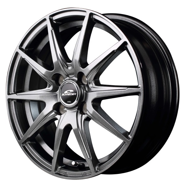 MID SCHNEIDER SLS 12インチ 3.5J 4H100 +42 メタリックグレー