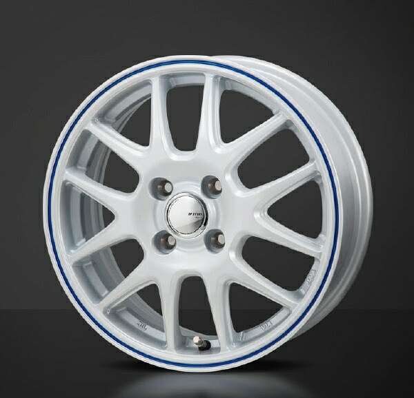MONZAJAPAN JP STYLE Jefa 13インチ 4J 4H100 +42 パールホワイト/ブルーライン