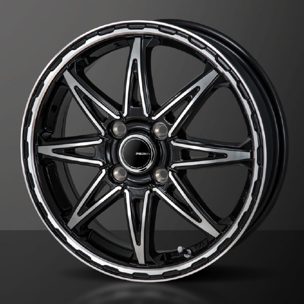 MONZAJAPAN PIEDINO STYLE-S 14インチ 4.5J 4H100 +45 ブラックメタリック/ポリッシュ