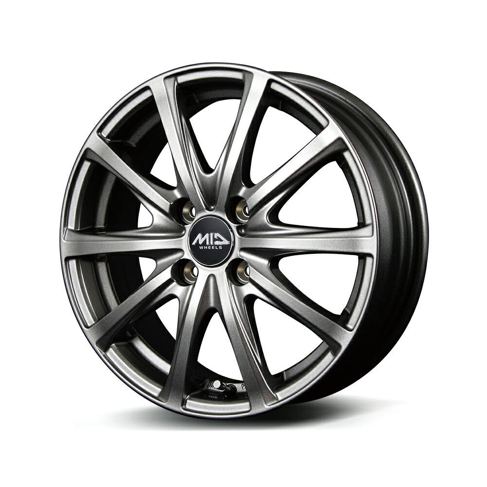 MID WHEELS V25 15インチ 5.5J 4H100+45メタリックグレイ｜カーパーツ　アクセス　店