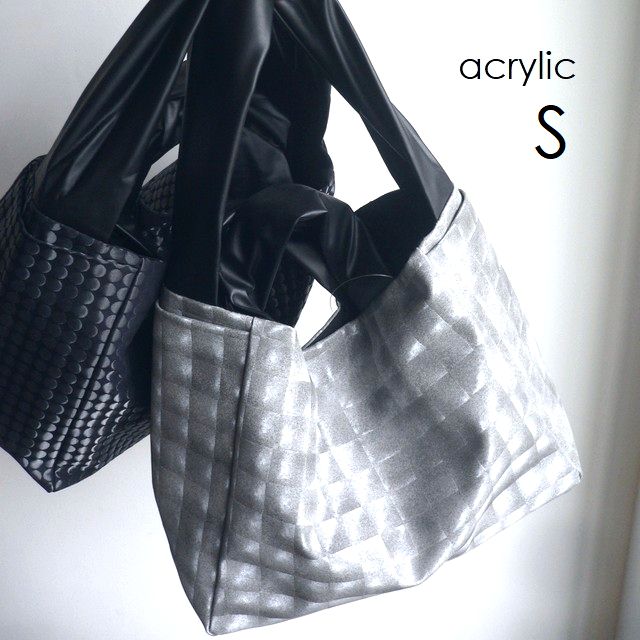 acrylic アクリリック 御徒面子 S bag 2WAY ナイロン PVC トート 1182 薄墨色/黒いこと/一本調子