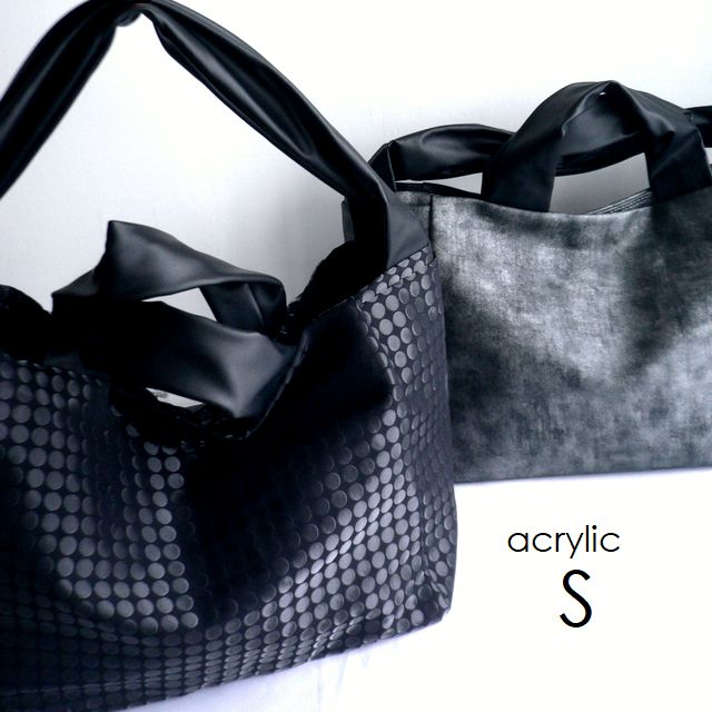 acrylic アクリリック 御徒面子 S bag 2WAY ナイロン PVC トート 1300 白いこと 薄墨色 黒いこと 一本調子