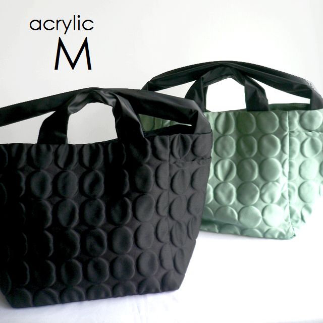 acrylic アクリリック バッグ M bag 2WAY ナイロン PVC トート 1312 カーキ/ブラック/モノトーン/ブルー/グリーン｜Ac-Lounge