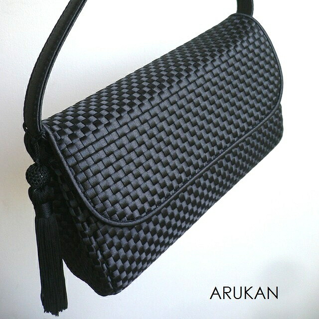 ARUKAN アルカン フォーマル バッグ サテン メッシュ ラフィナート 2way ハンドル かぶせタイプ 5729-618（旧5726-616） 黒/クロ/ブラック