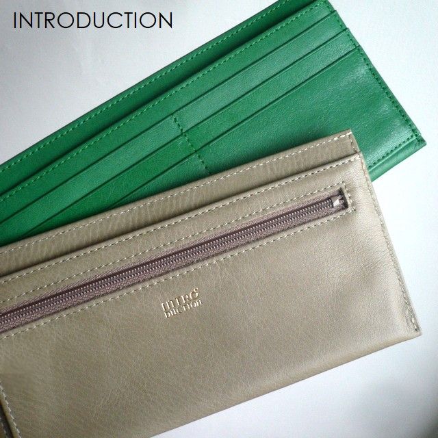 ノベルティ  INTRODUCTION 手ほどき 長札入れ か細い ポケットウォレットL 1901-442 薄墨色/グレージュ/緑であること/米国海軍 財布・ケース-バッグ・小物・ブランド雑貨