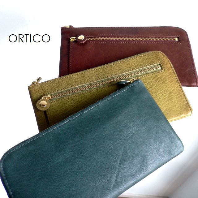 ノベルティ ORTICO オルティコ 長財布 薄い財布 イタリアンレザー ゴート ヤギ革 L字ファスナー OR-0028FG GOAT グリーン/オレンジ/ブルー/レッド/ブラウン